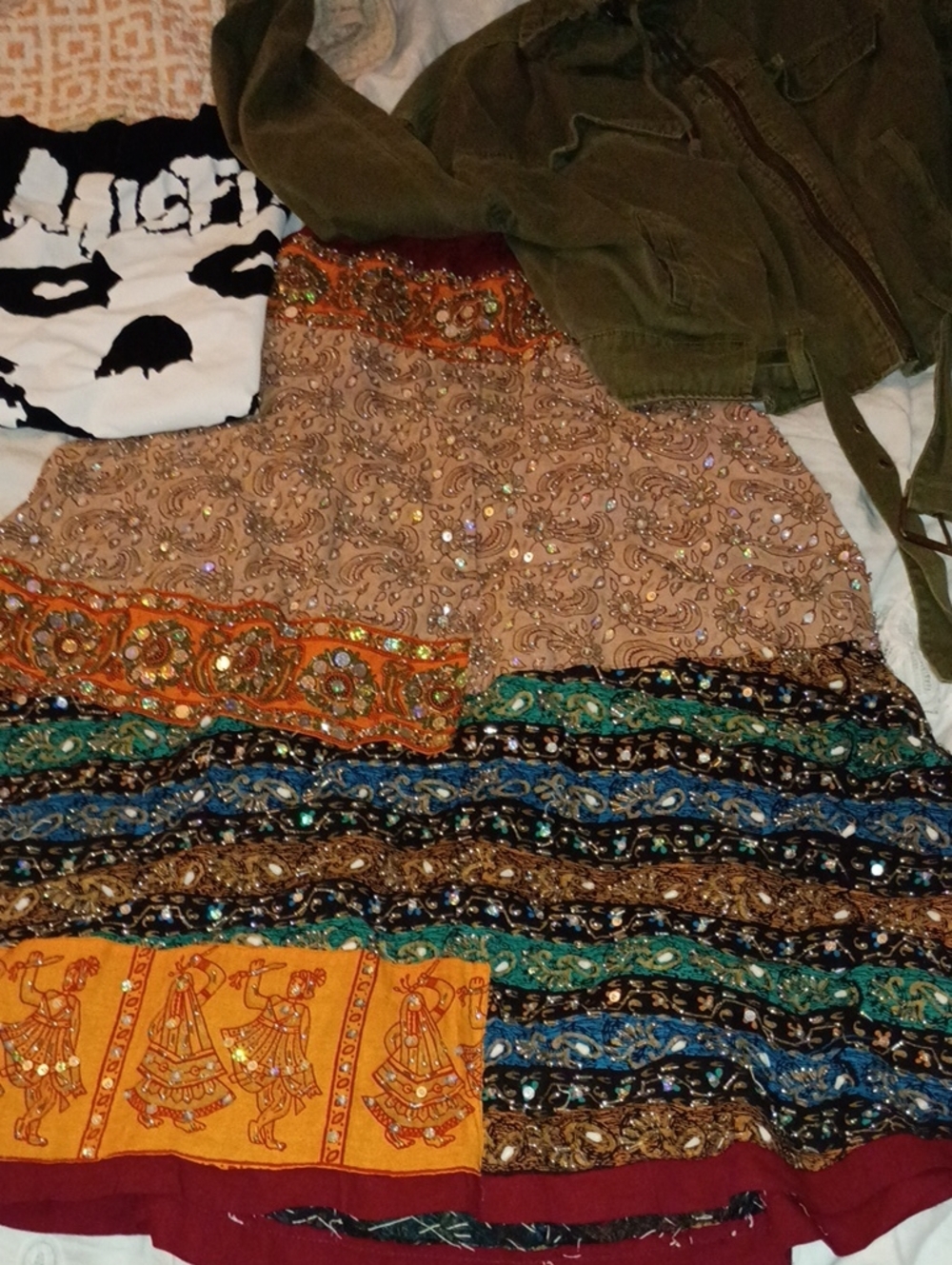 Boho Sequin Embellished Multicolor Women's Top